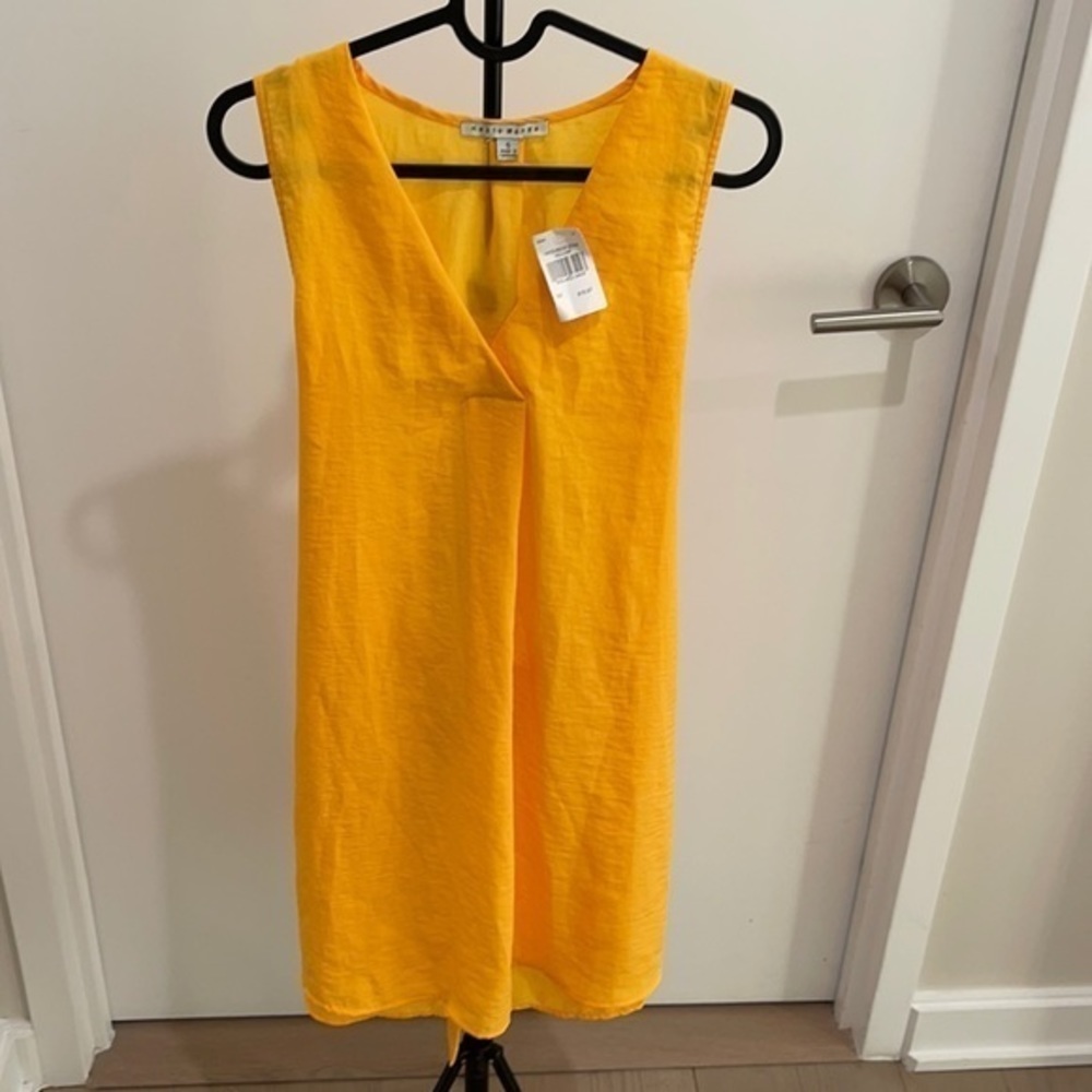 Yellow wait wrap flowy dress